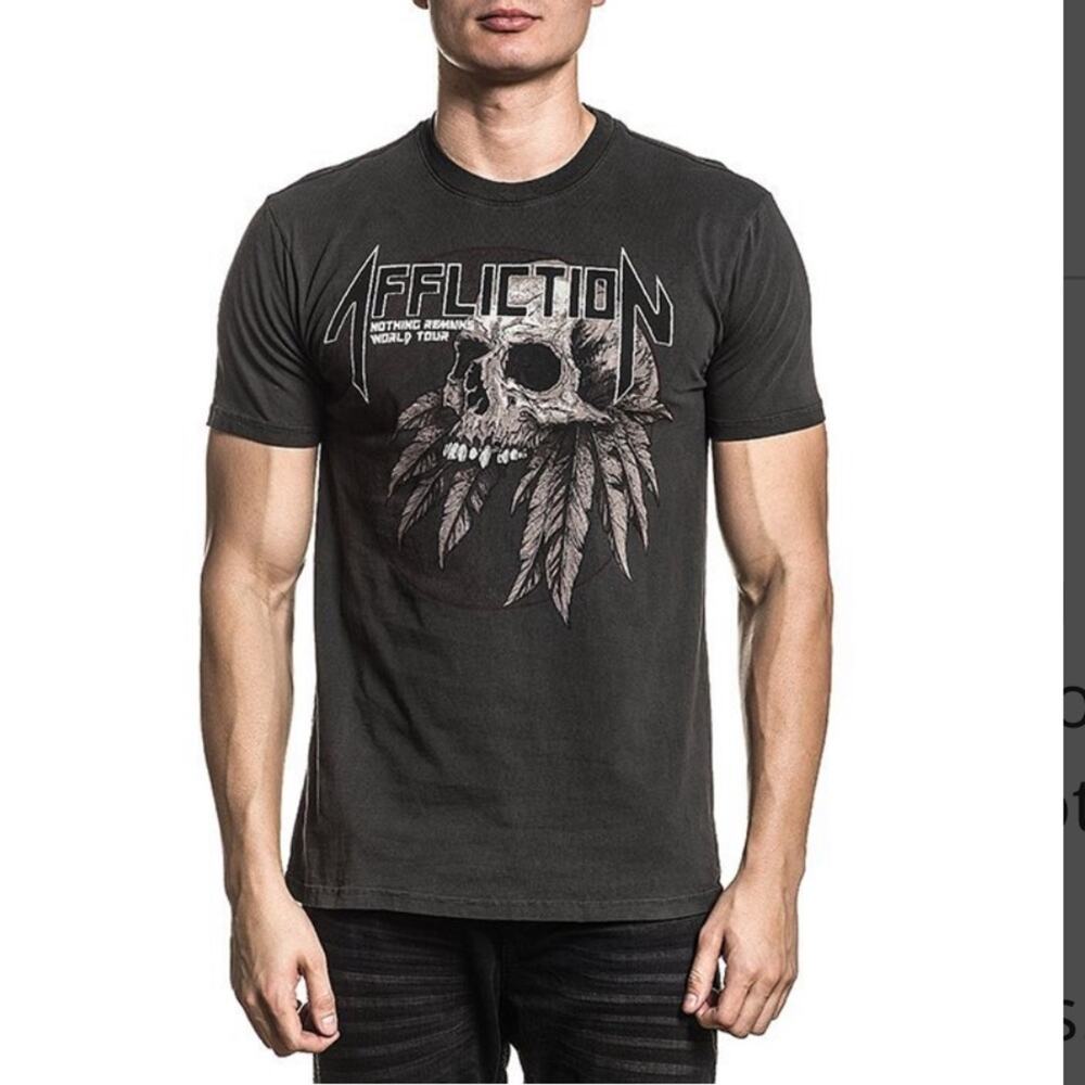 Affliction Nothing Remains Tour Graphic T-Shirt Grey M